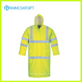 Флуоресцентный цвет Отражающая водонепроницаемая полиэфирная дождевая куртка из ПВХ